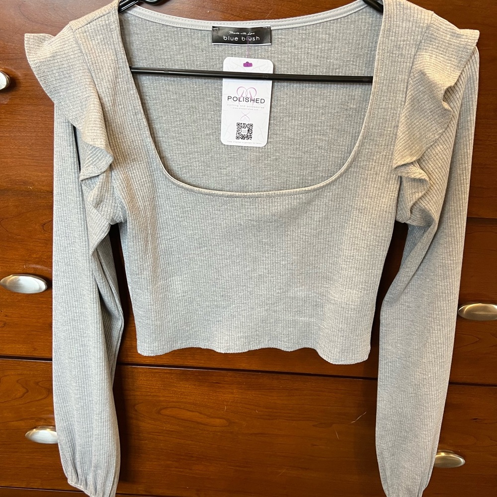 Blue blush crop top